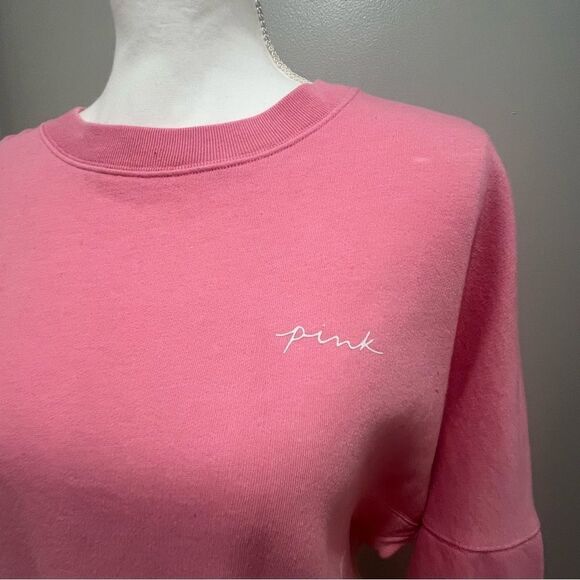 Pink by Victoria secrets women's varsity sweatshirt ombré size medium oversized - Picture 9 of 12